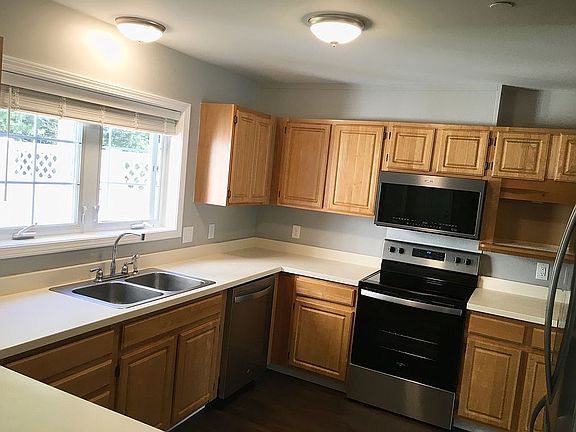 Kitchen with view to back