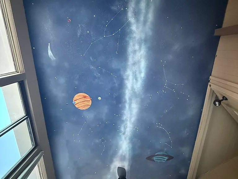 Sun Room with Galaxy Ceiling Mural