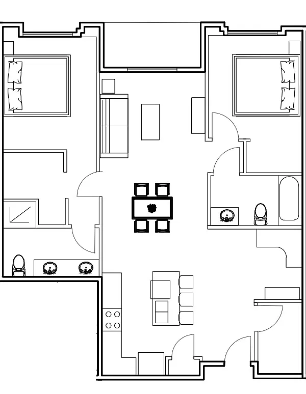 Floor plan 2bed 2bath