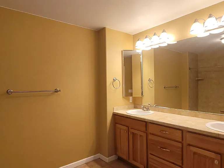 Double vanity in the master bathroom