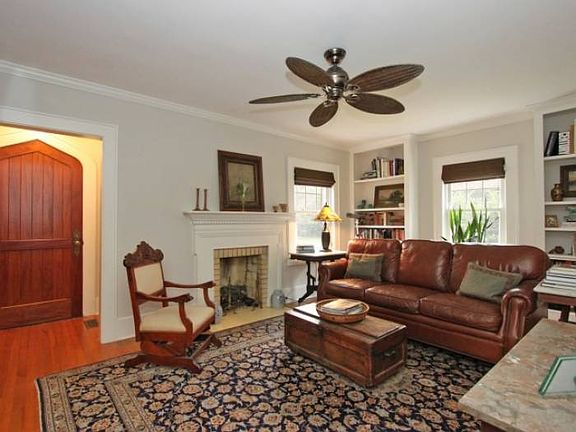 Living room and fireplace