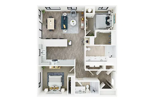 Floor plan 2 Bedroom B + Den