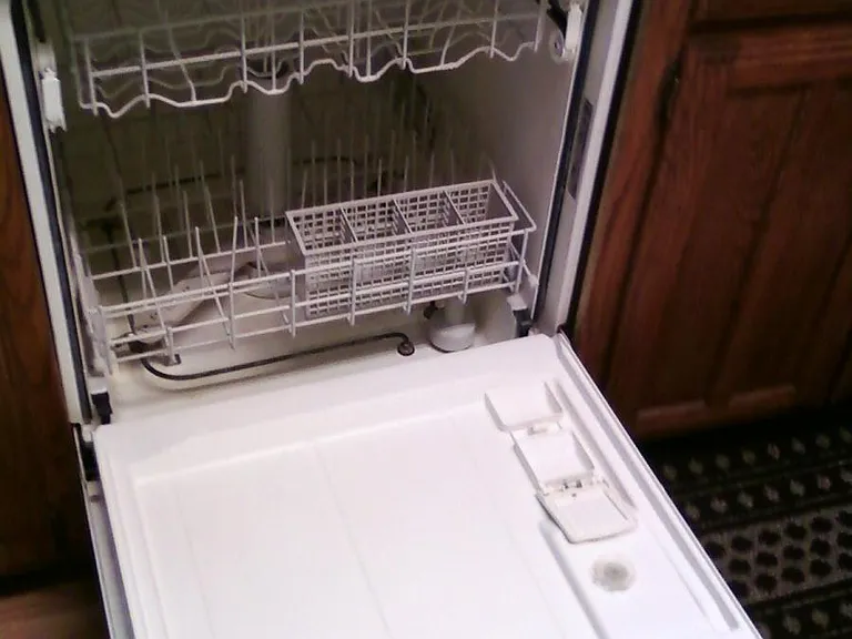 dishwasher with wooden front
