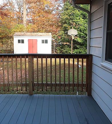 Shed from deck