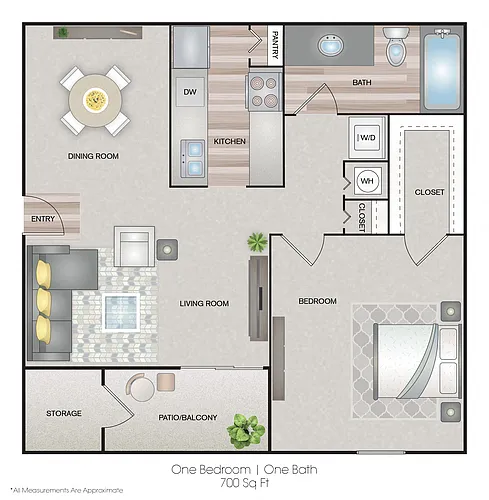 Floor plan Large One Bedroom