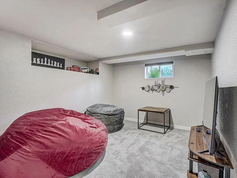 Basement rec area with Smart TV