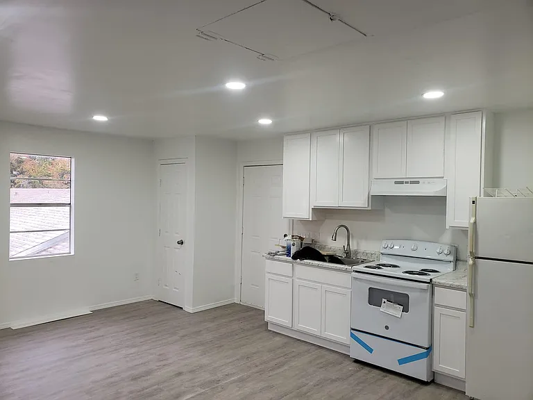 kitchen and living room