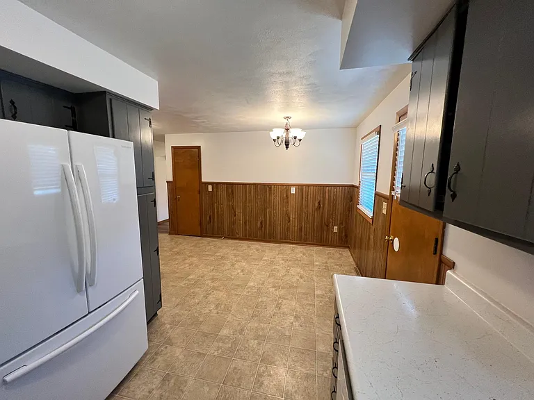view of dining area from kitchen