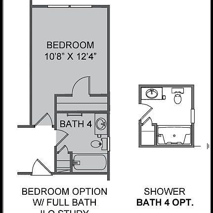 Floor Plan - 1st Floor - Downstairs Bedroom with Full Bath with standing shower