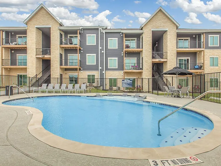 Enjoy a seasonal pool with float deck