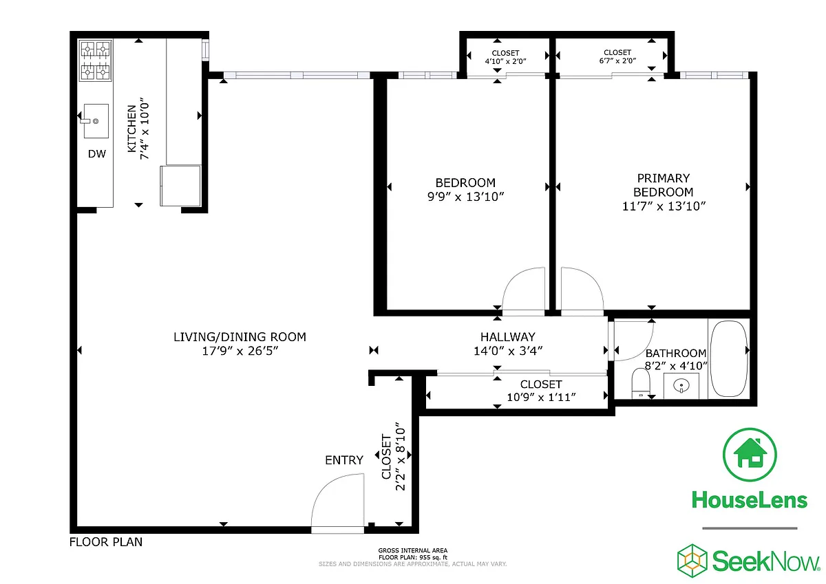 Floor plan 2 Bedroom 1 Bath