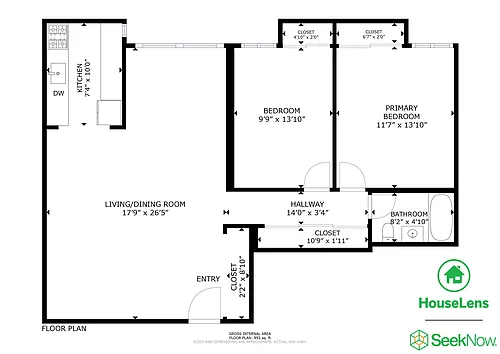 Floor plan 2 Bedroom 1 Bath