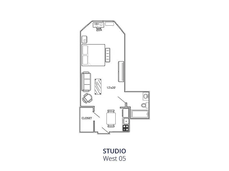 Floor plan Studio West 05