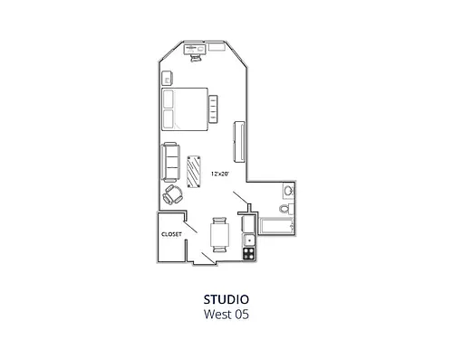 Floor plan Studio West 05