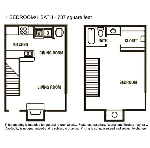 Floor plan 1x1 Townhouse
