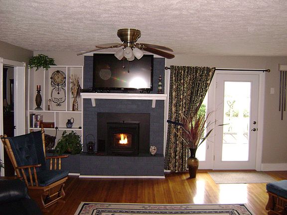 French doors lead to side patio