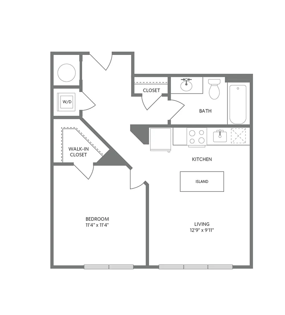 Floor plan A15 - One Bedroom