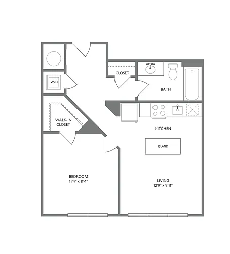 Floor plan A15 - One Bedroom