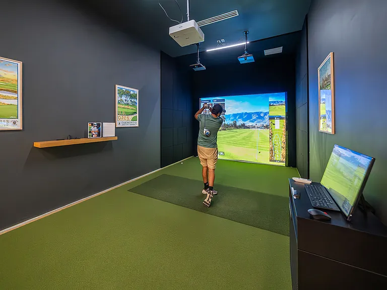 Catch 18 holes without leaving the comfort of home at the Shoreline's newly opened golf simulator