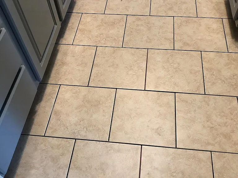 Tiled kitchen floor
