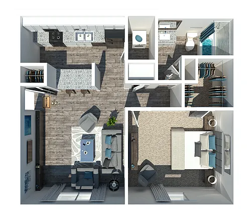Floor plan 1 Bedroom 1 Bath