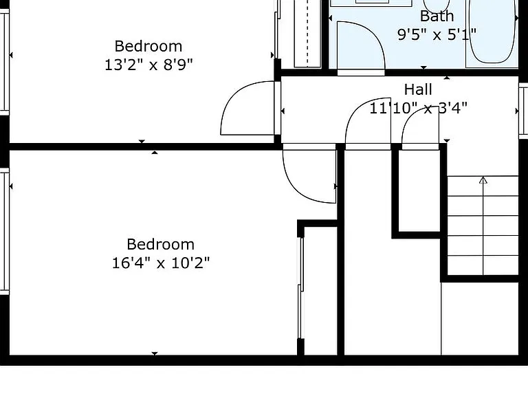 2nd Floor with dimensions