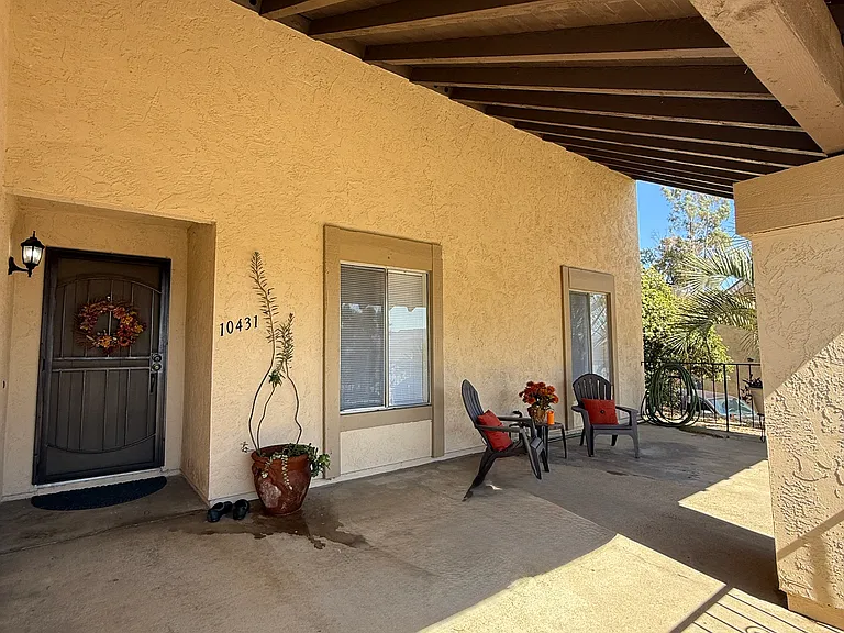 Large private front porch