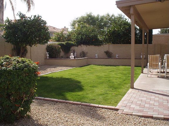 Backyard with covered Patio