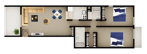 Floor plan 2X2 B1