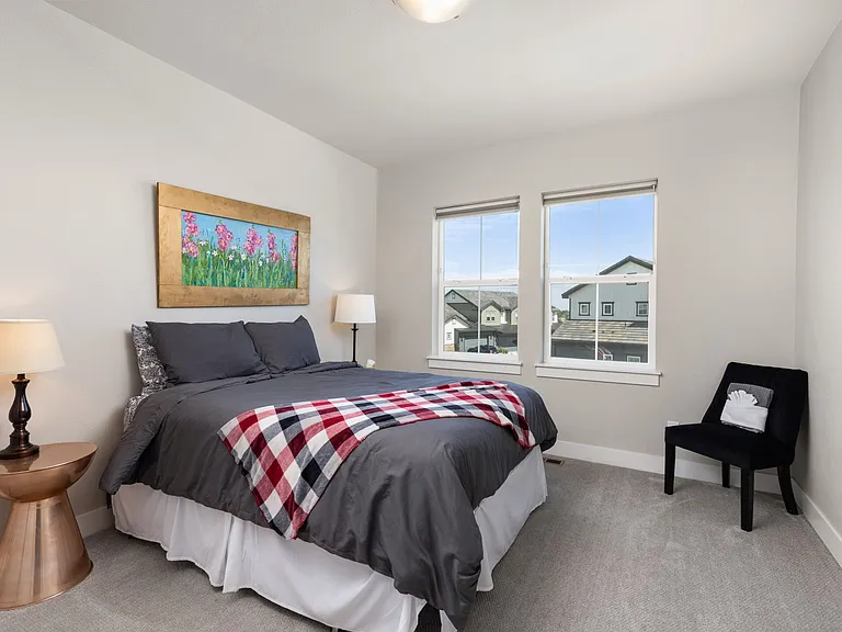Upstairs bedroom #3 (furniture pictured is for staging purposes only - unfurnished unit)
