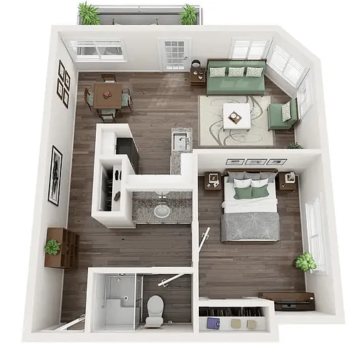 Floor plan 1X1 - B5