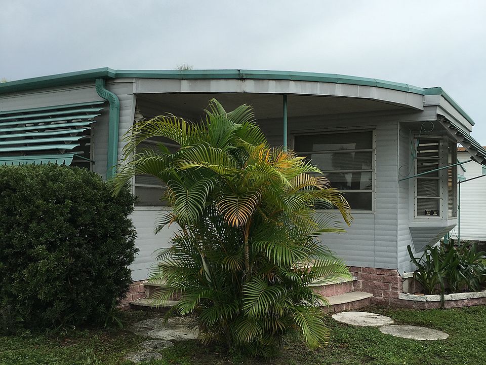 Front view of mobile home
