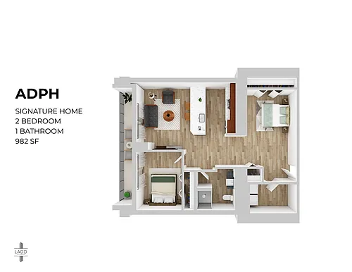 Floor plan One-Bedroom Penthouse