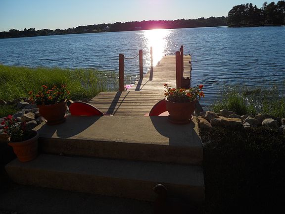 Floating dock off back of driveway