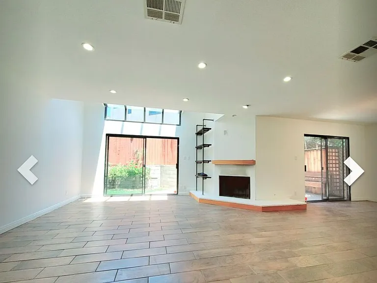 Living room with a fireplace