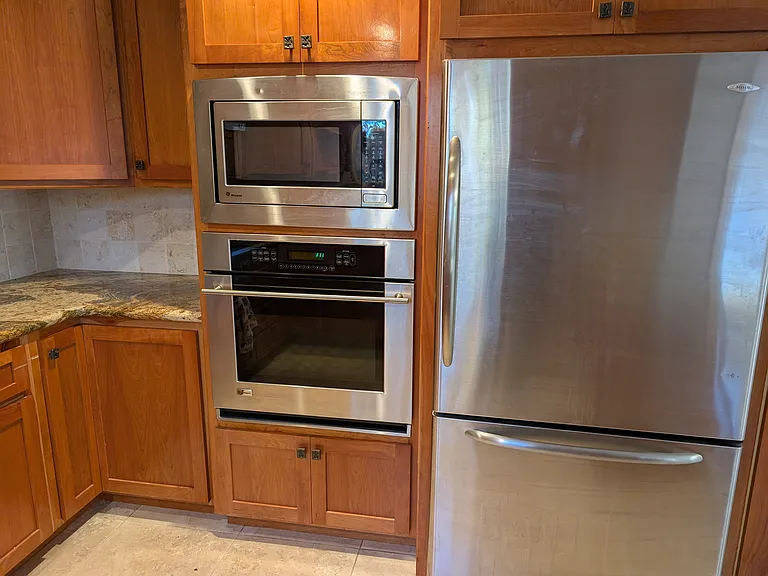 Kitchen with stainless steel appliances
