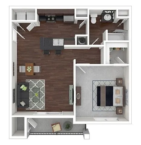 Floor plan 1 Bedroom 1 Bath Classic
