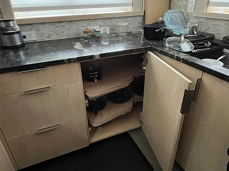 Ample kitchen storage.