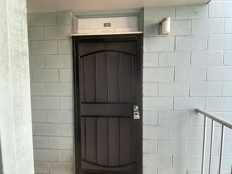 End unit with security screen door