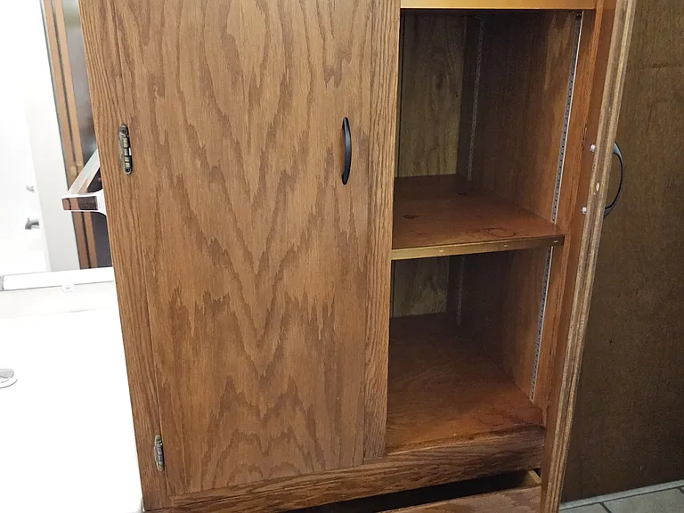 Significant cabinet space and operable drawers