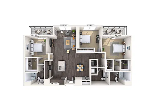 Floor plan Traditional 3x2 1669 SF