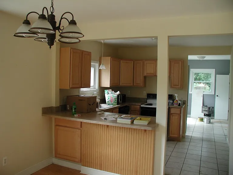 open kitchen with dining room