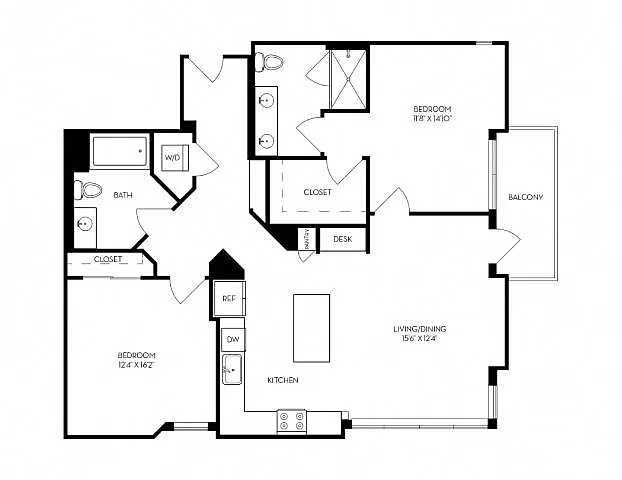 Floor plan 2X2 - H2-L