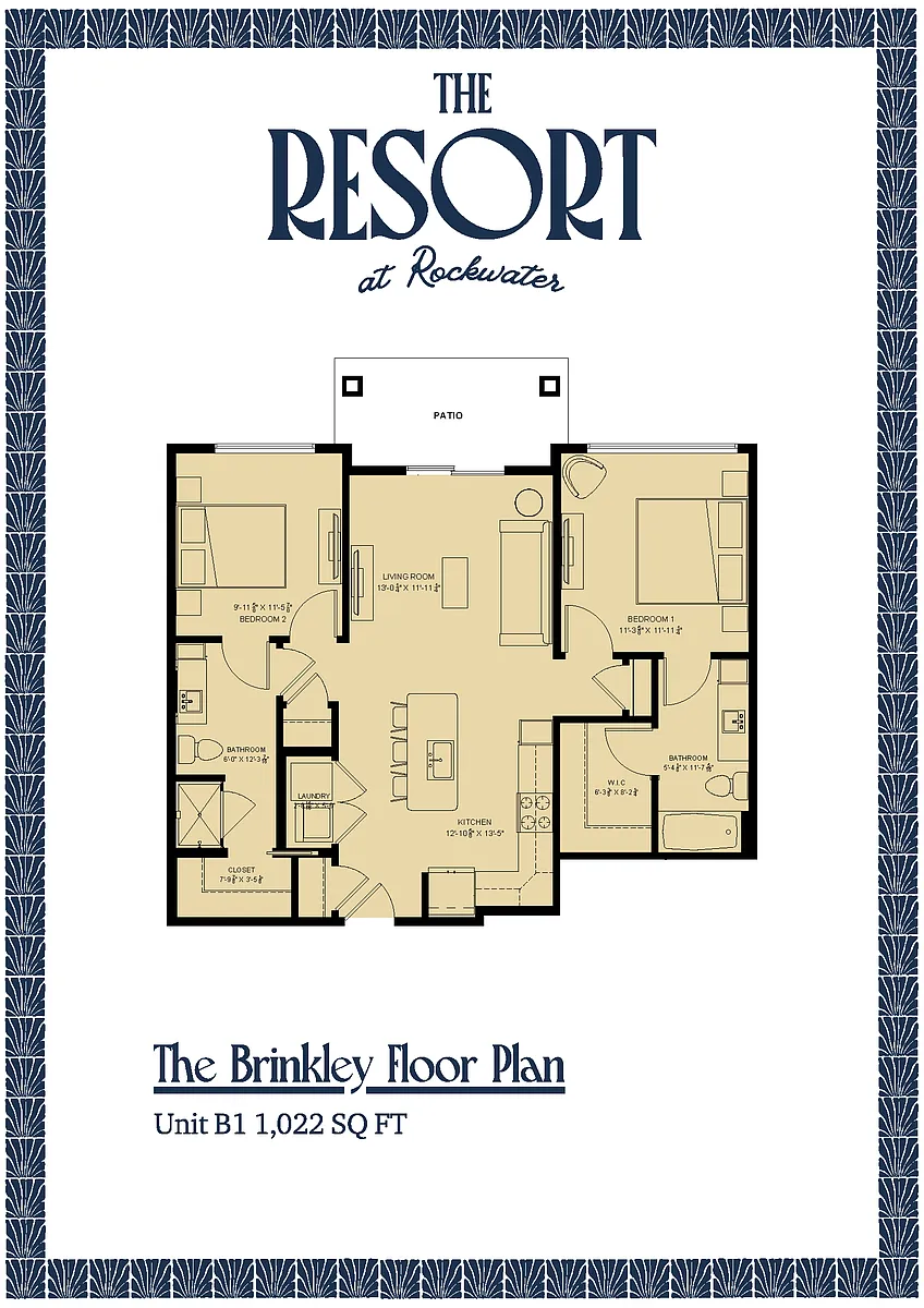 Floor plan The Brinkley two bedroom-two bath