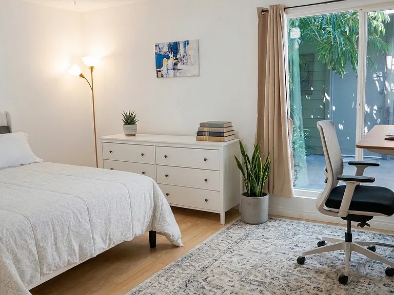 New Linens, New Mattresses, and Home Office Setup: Electric Standing Desk, Office Chair, and Computer Screen