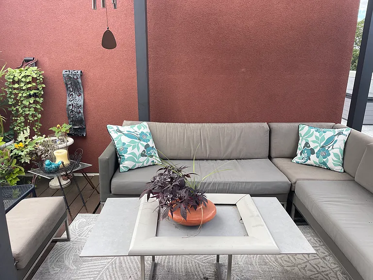Rooftop deck seating area