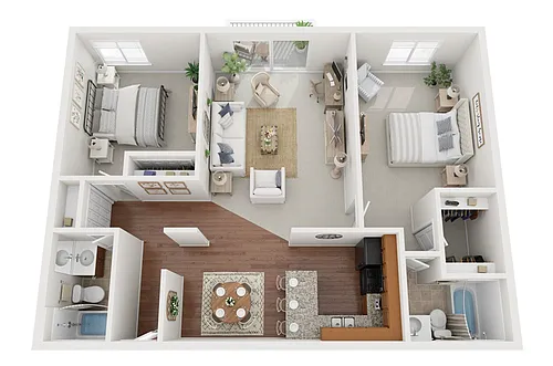 Floor plan 2 Bedroom - 2 Bathroom