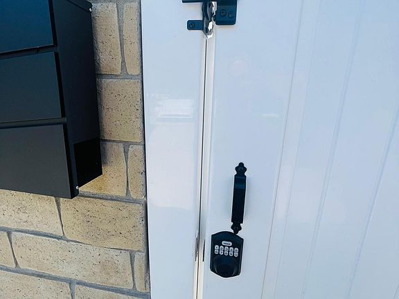 Entrance to property with keypad lock