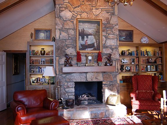 Family Room with Stone Firplace