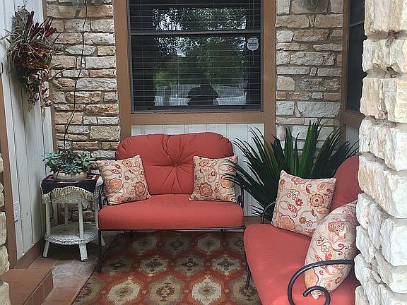 Front door with porch
